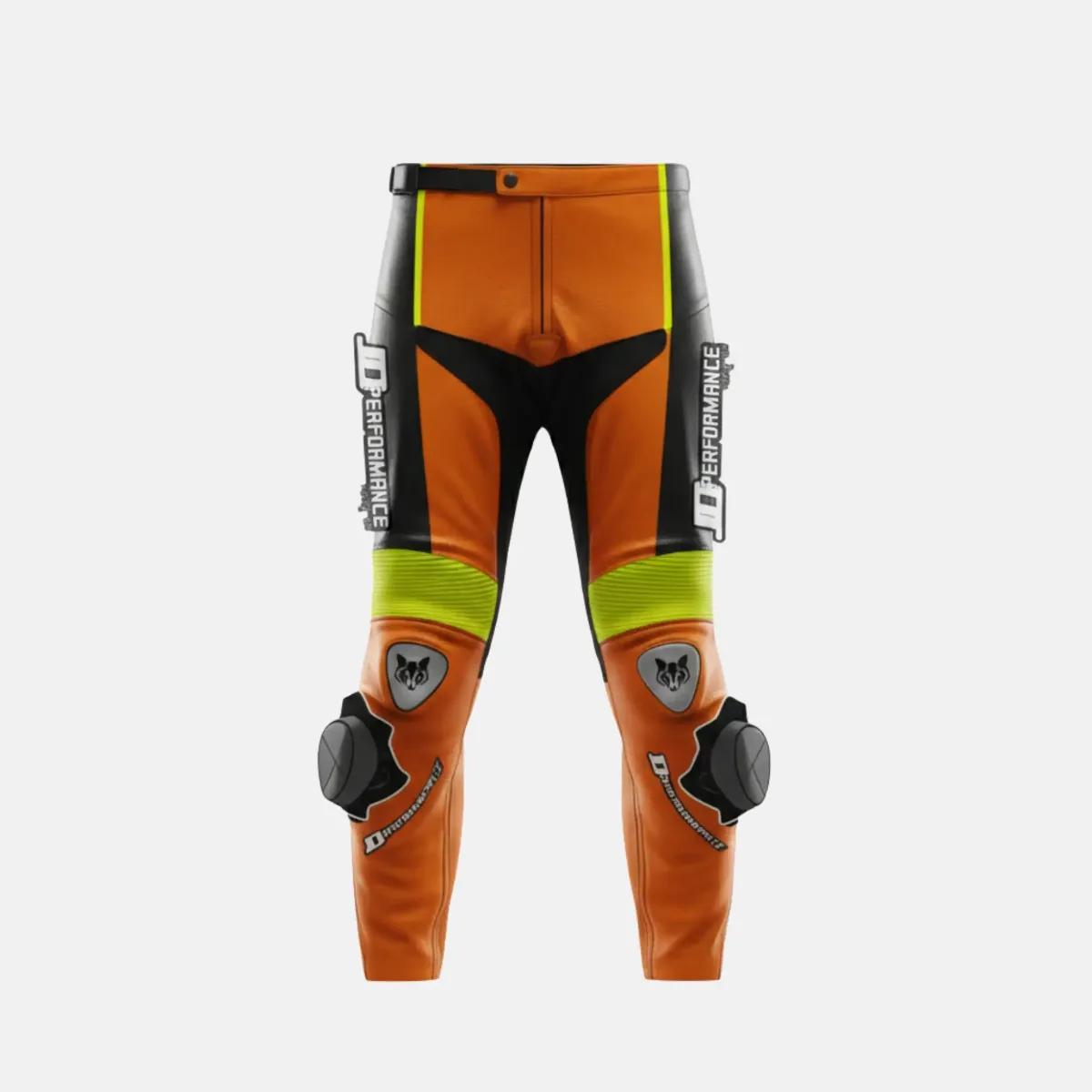 JD Men's Leather Race Pants – Orange & Black