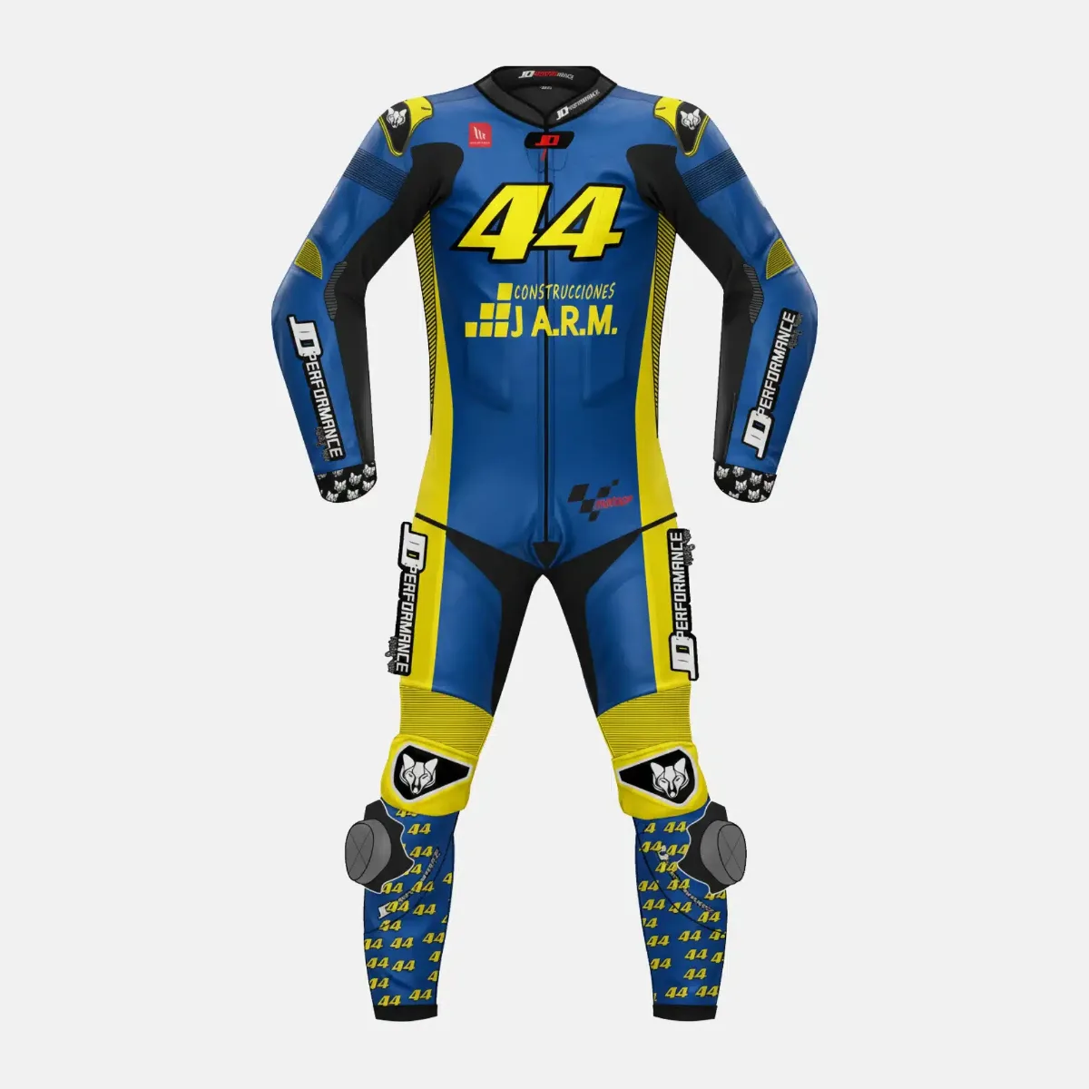 JD Men's One-Piece Race Suit – Blue & Yellow