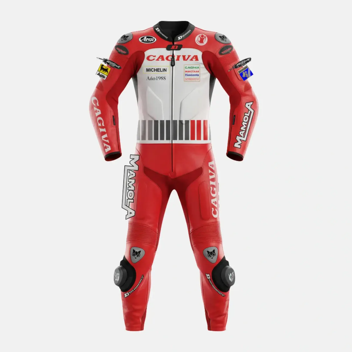 JD Men's One-Piece Race Suit – White & Red Classic