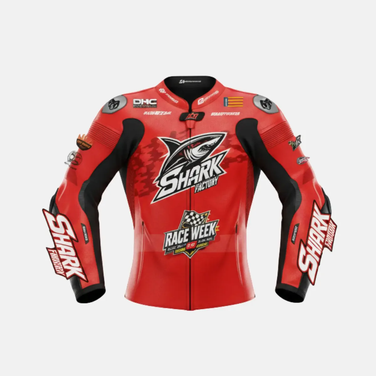 JD Men's Leather Race Jacket – Red Shark