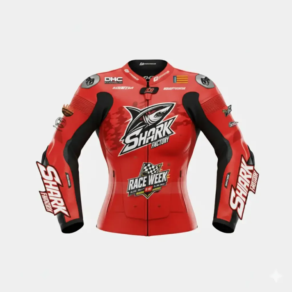 JD Women's Leather Race Jacket – Red Shark
