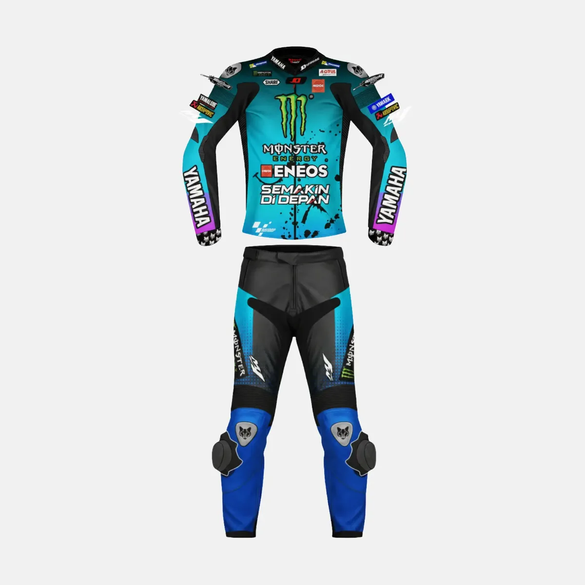 JD Men's Two-Piece Race Suit – Teal Splash