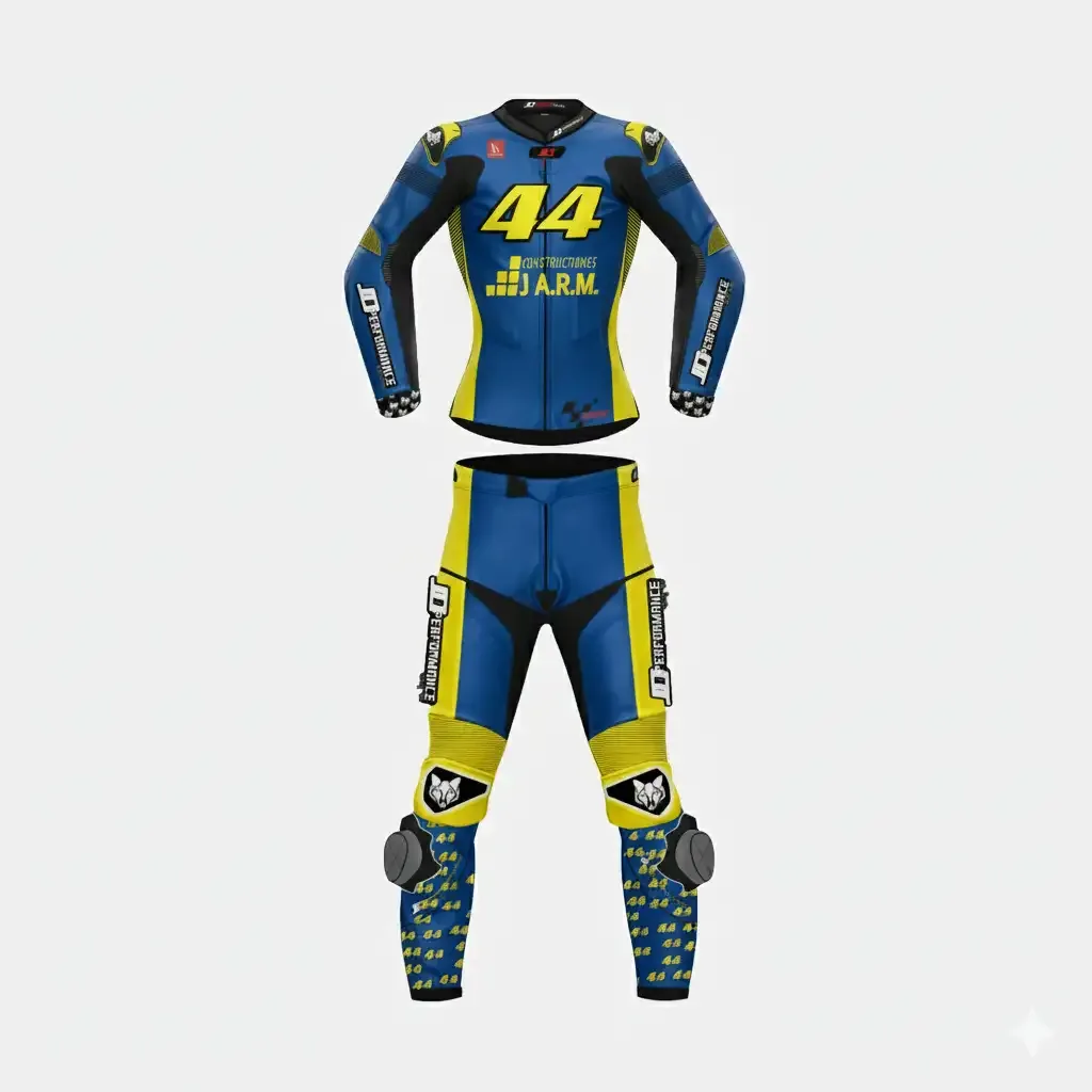 JD Women's Two-Piece Race Suit – Blue & Yellow