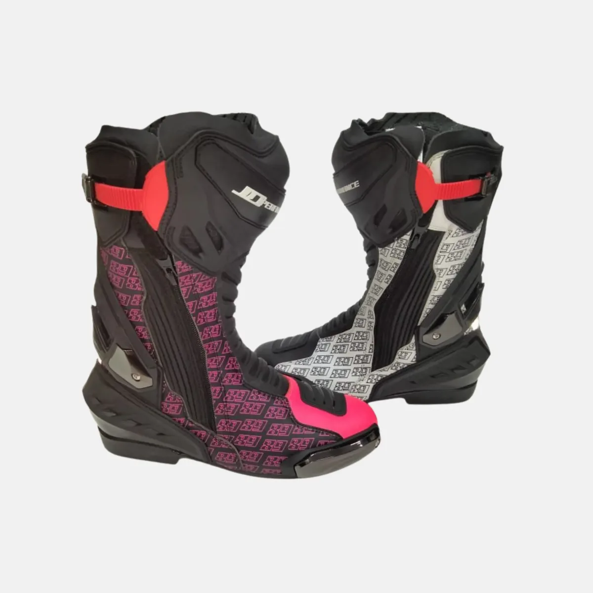 JD Performance Race Boots – Pink, Black & Grey