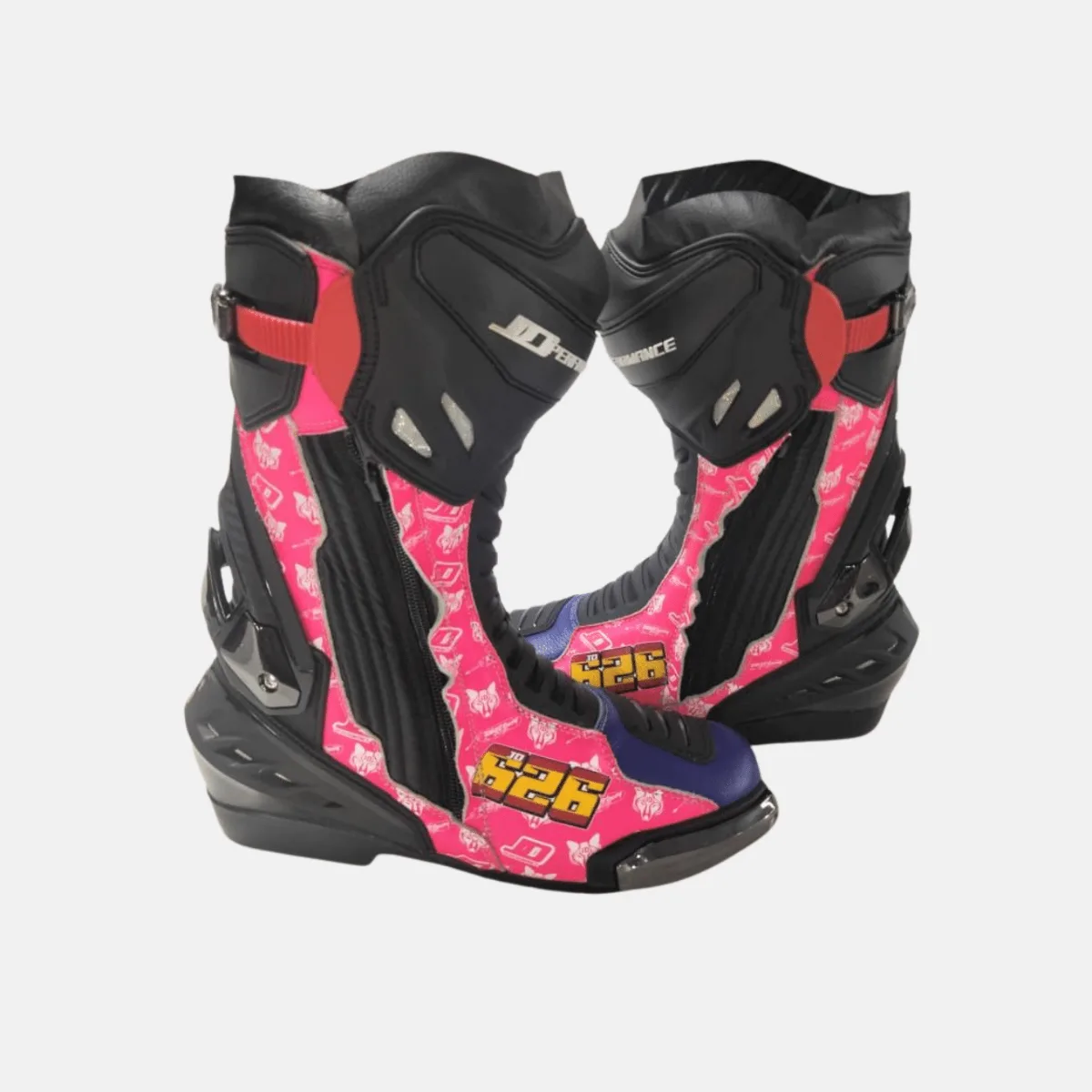 JD Performance Race Boots – Pink Graphic