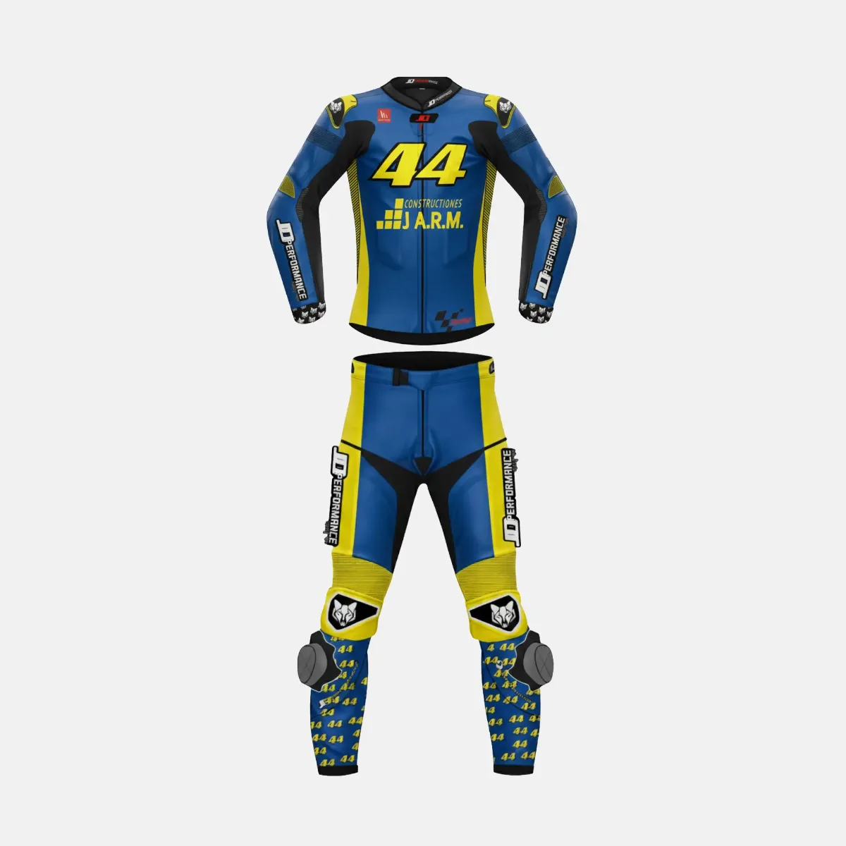 JD Men's Two-Piece Race Suit – Blue & Yellow