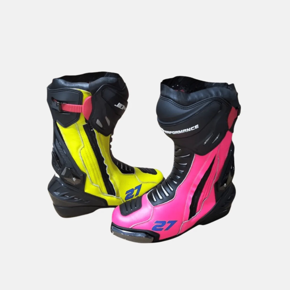 JD Performance Race Boots – Yellow & Pink