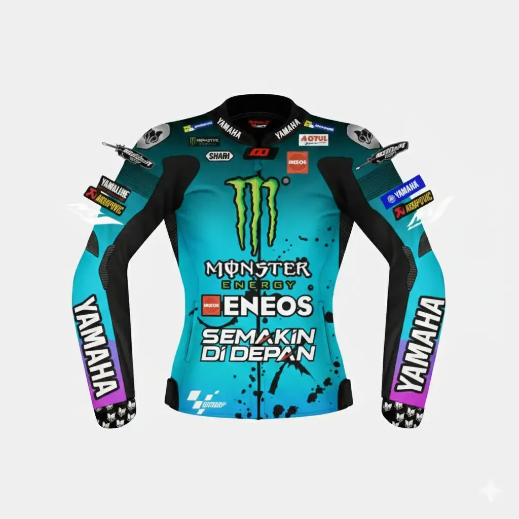 JD Women's Leather Race Jacket – Teal Splash