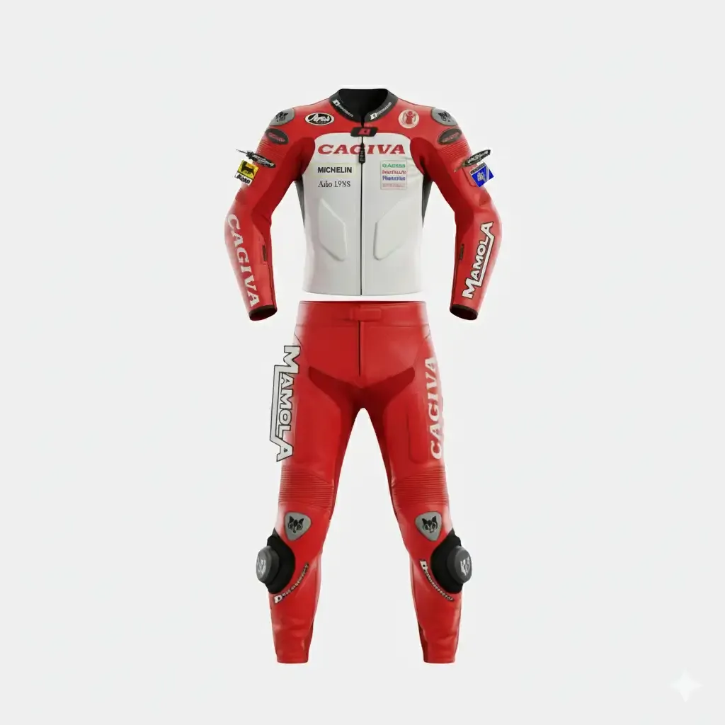 JD Women's Two-Piece Race Suit – White & Red Classic