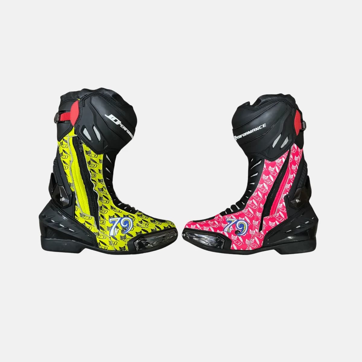 JD Performance Race Boots – Fluo Yellow & Pink Print