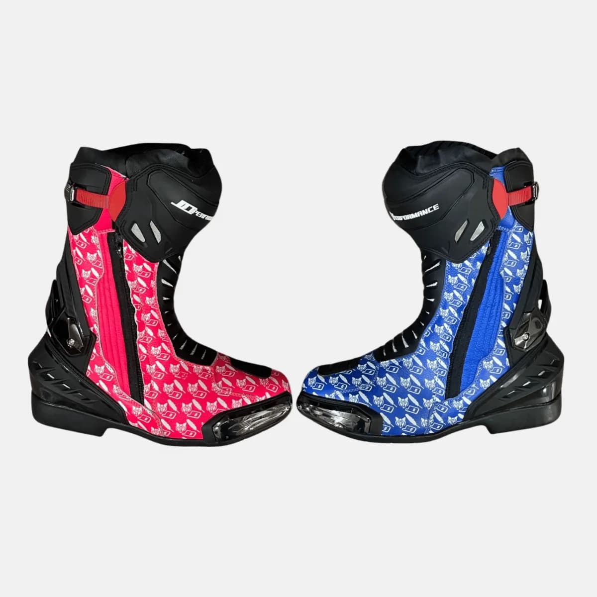 JD Performance Race Boots – Pink & Blue Split