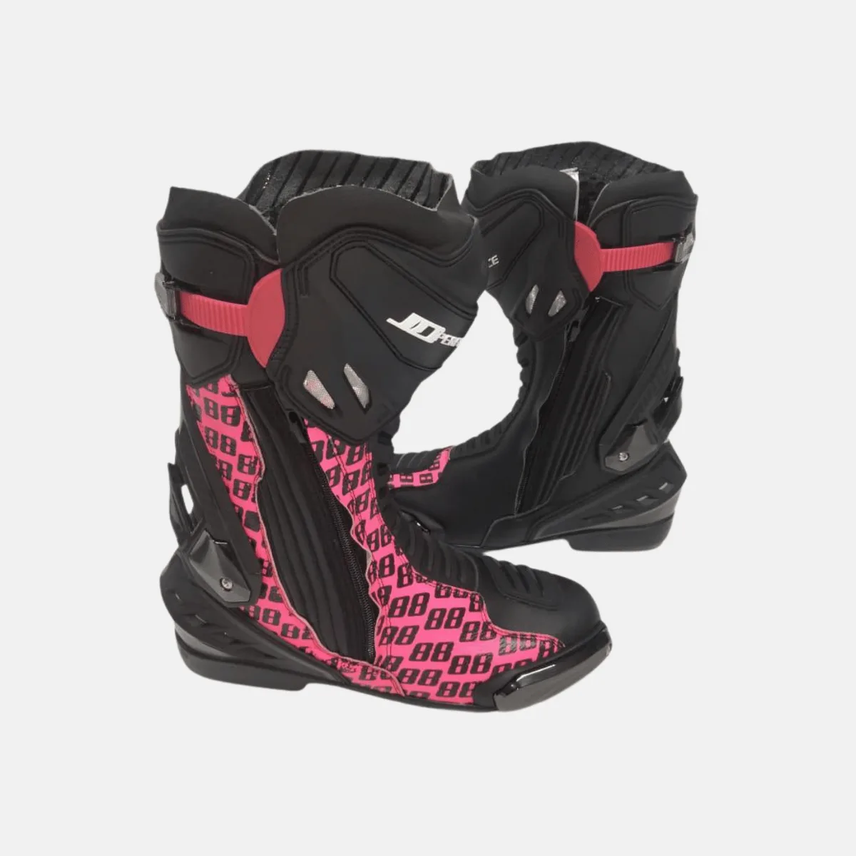 JD Performance Race Boots – Pink Logo Print