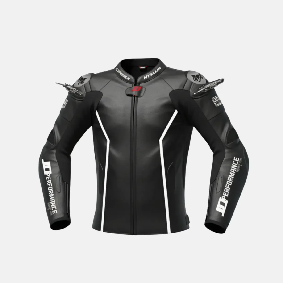JD Men's Leather Race Jacket – Stealth Black