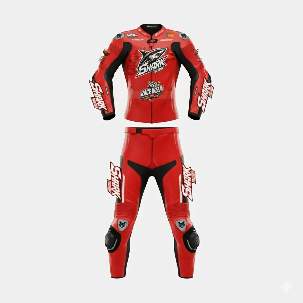 JD Women's Two-Piece Race Suit – Red Shark