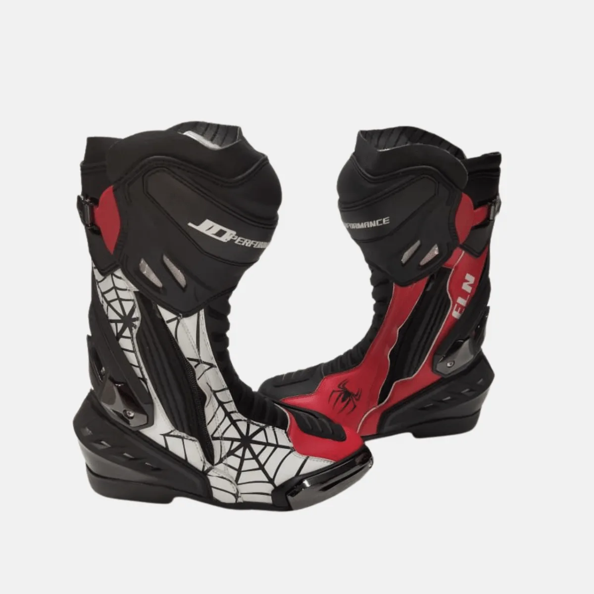 JD Performance Race Boots – Black & Red Web