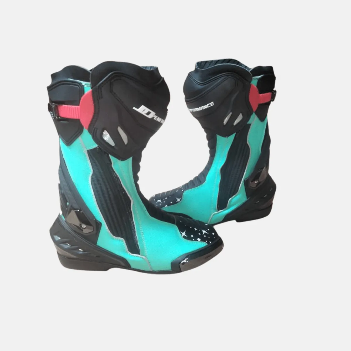 JD Performance Race Boots – Mint & Teal