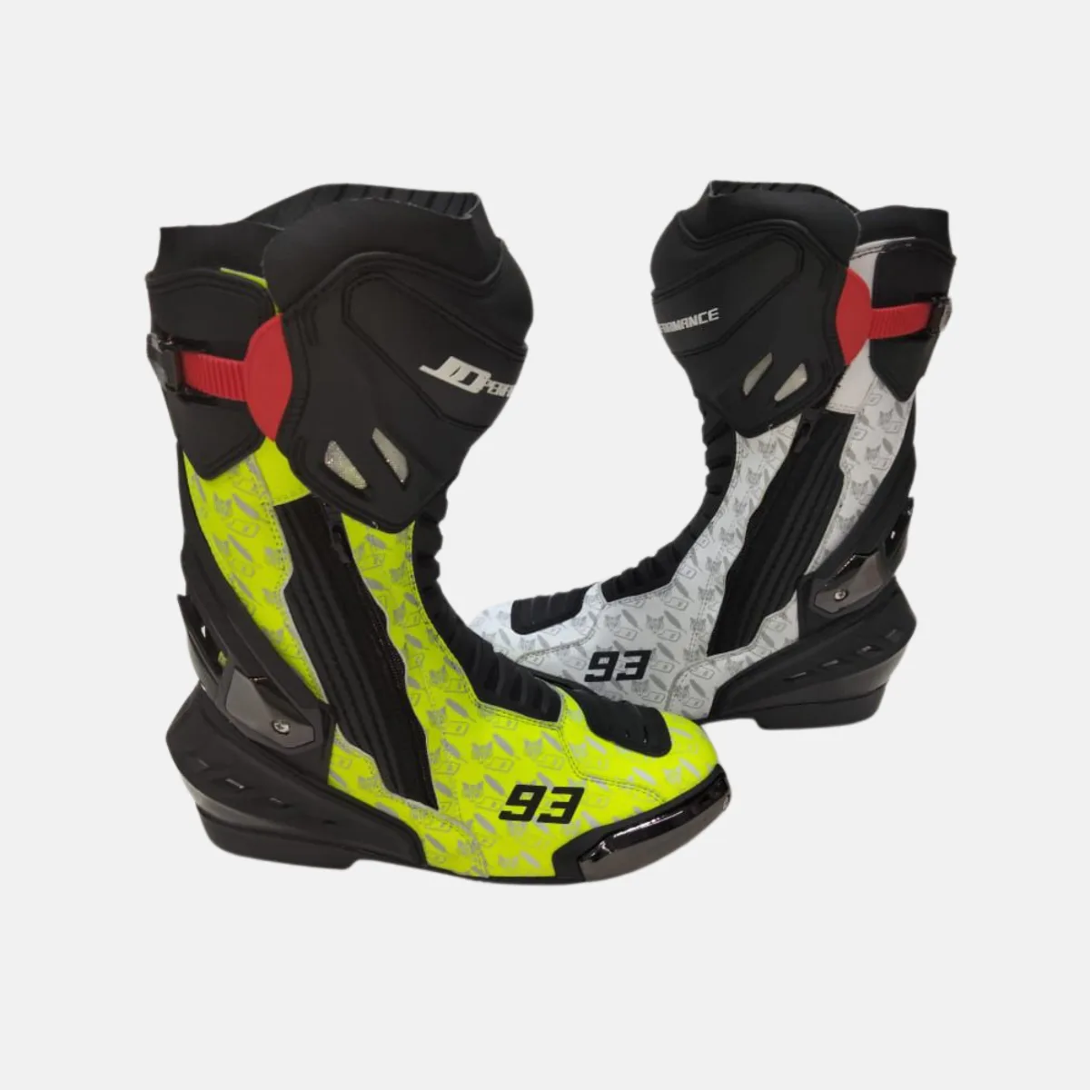 JD Performance Race Boots – Fluo Yellow & White