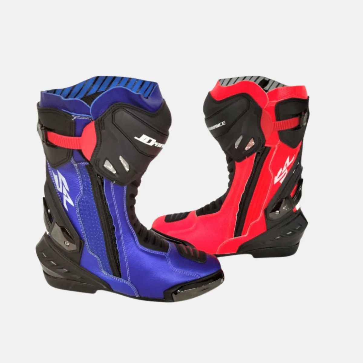 JD Performance Race Boots – Blue & Red Split