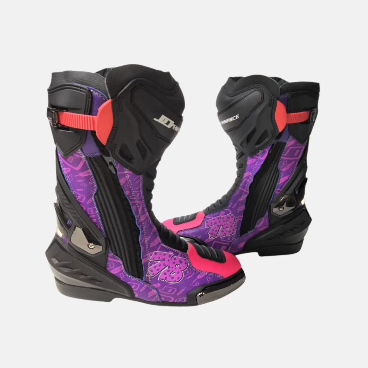 JD Performance Race Boots – Purple Pattern